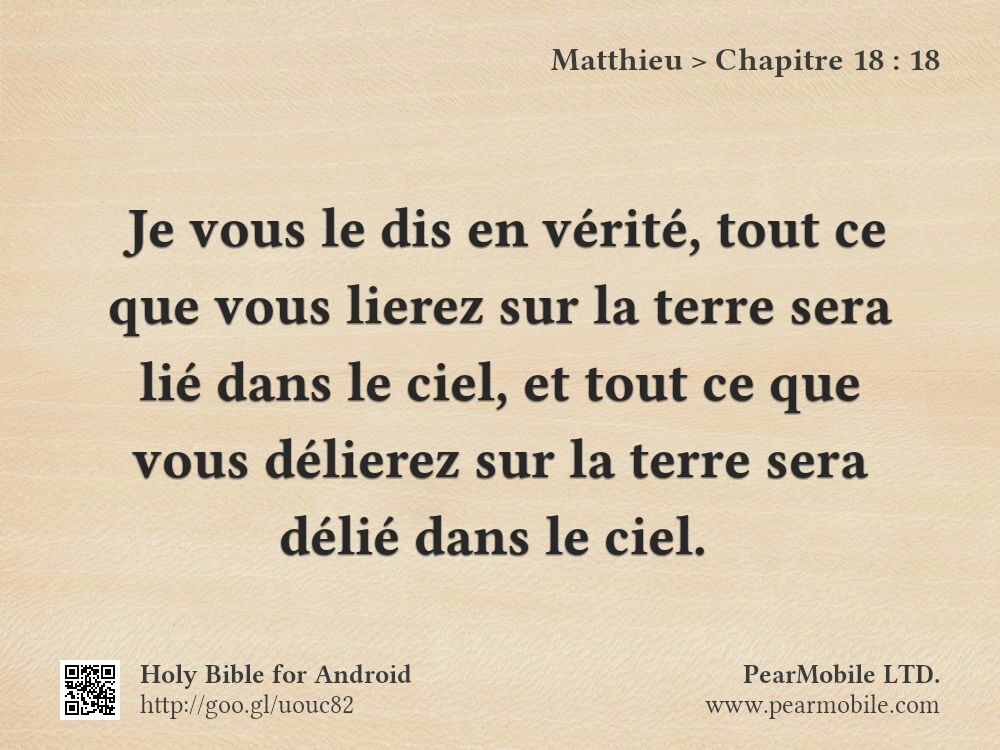 Matthieu, Chapitre 18:18